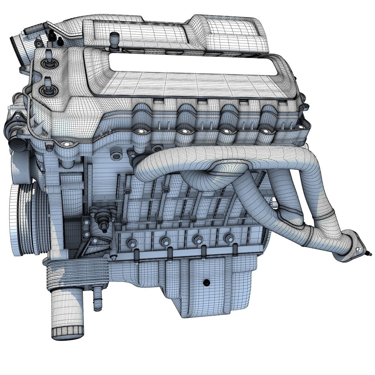 V8 Engine 3D model_14