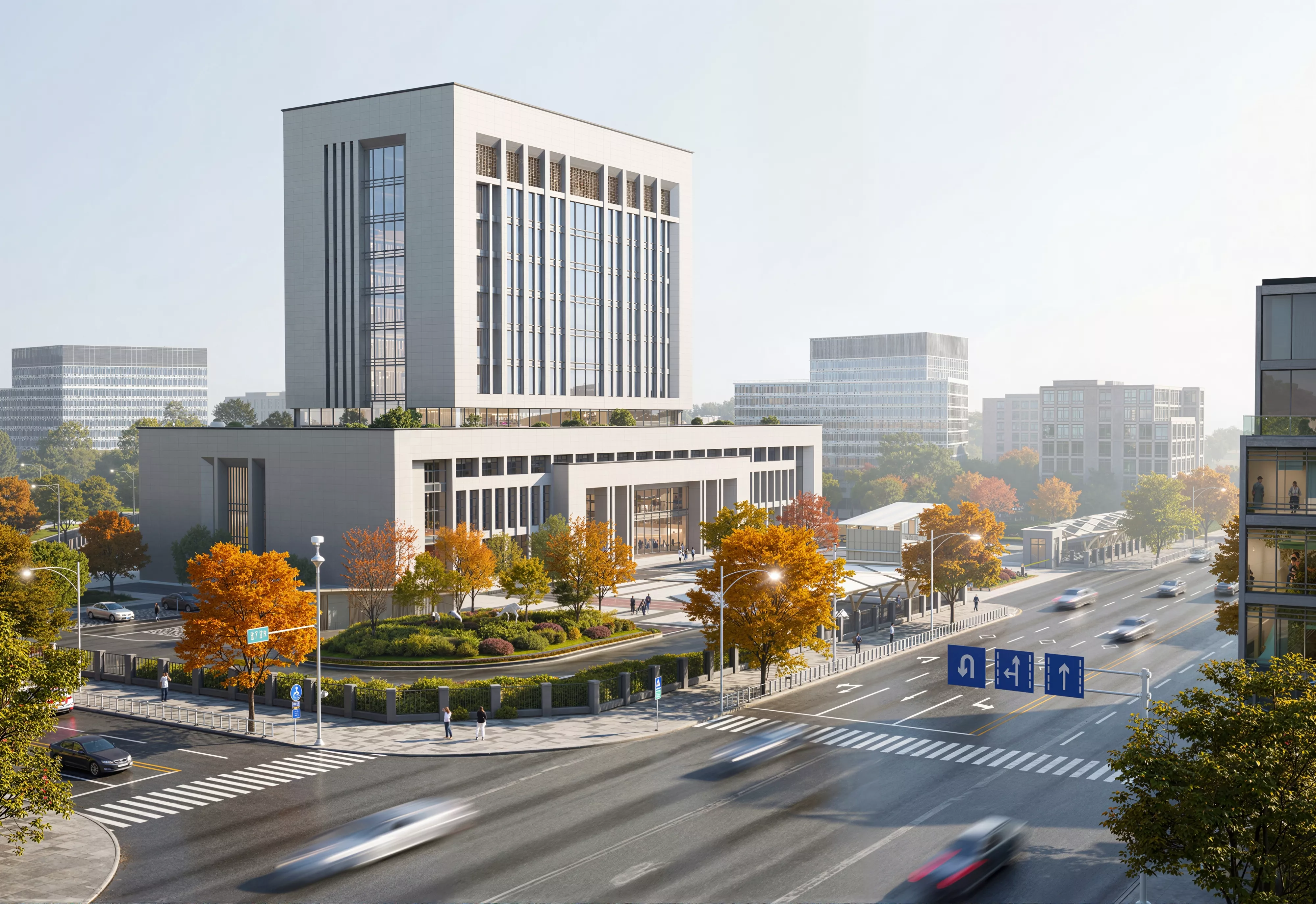 Modern Office Tower Headquarters IP for Urban Business 3D model