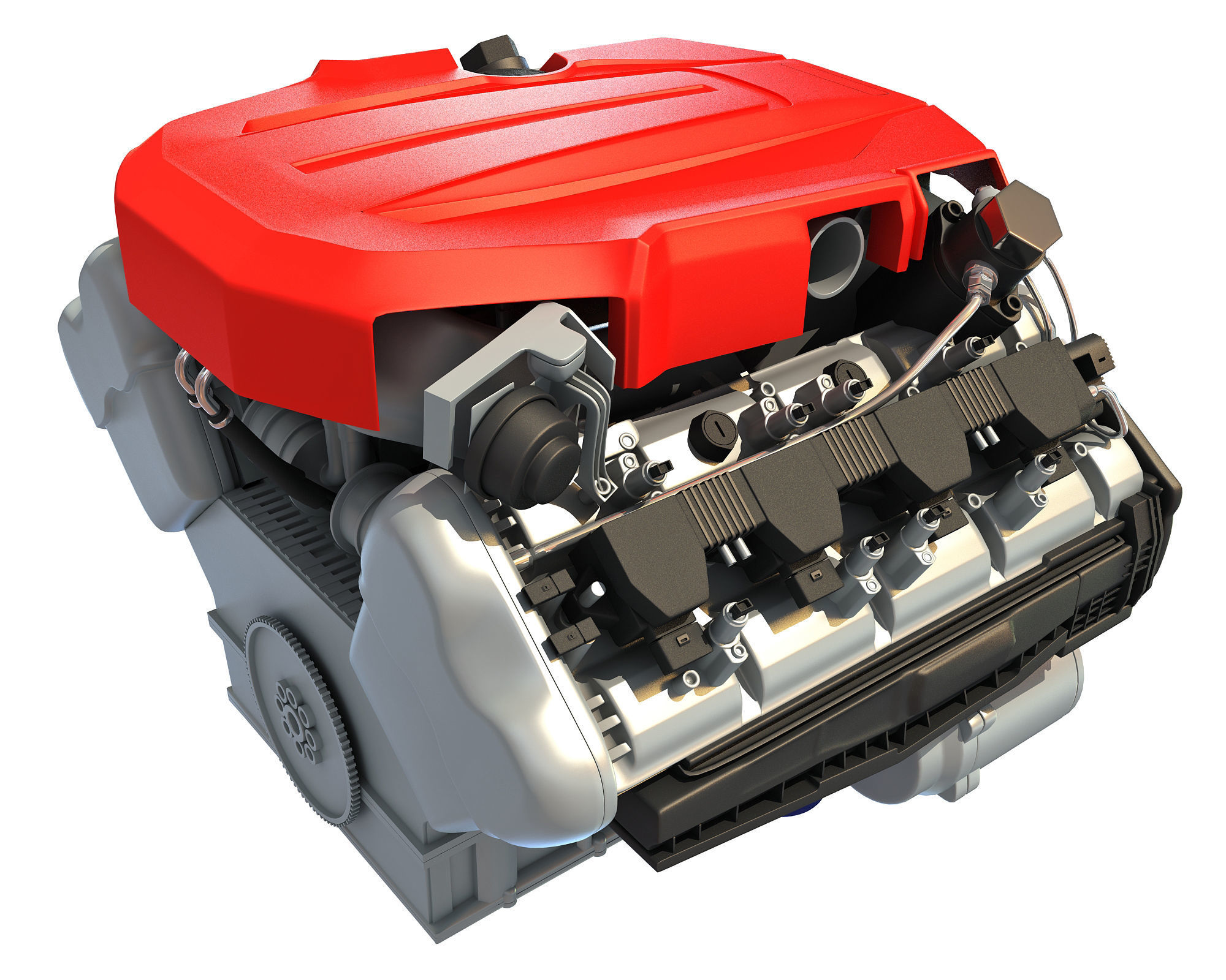 V8 Car Engine 3D Model 3D model_6