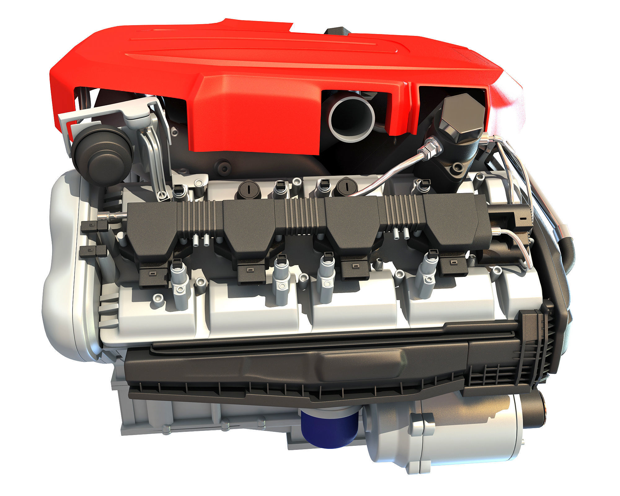V8 Car Engine 3D Model 3D model_8