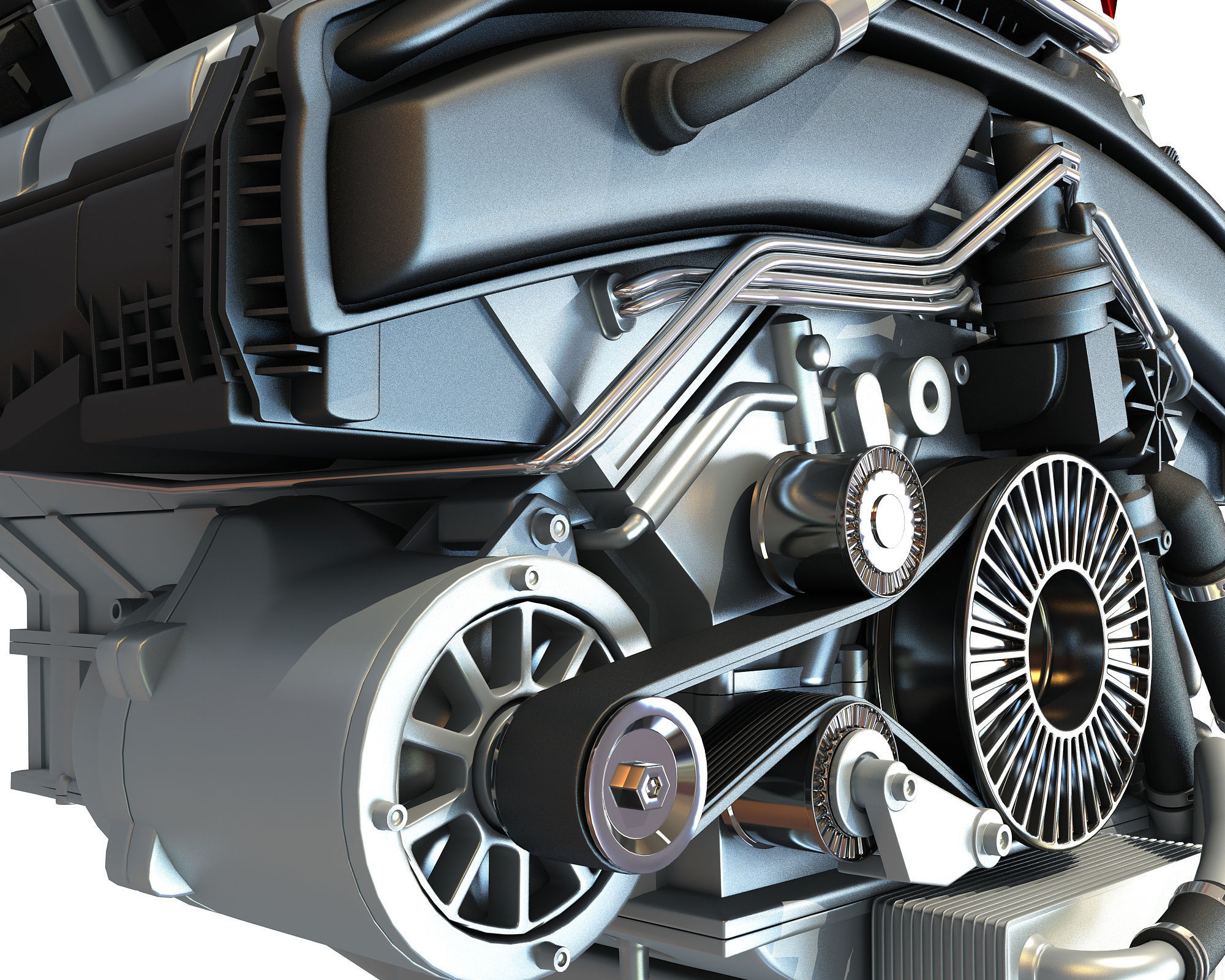 V8 Car Engine 3D Model 3D model_10
