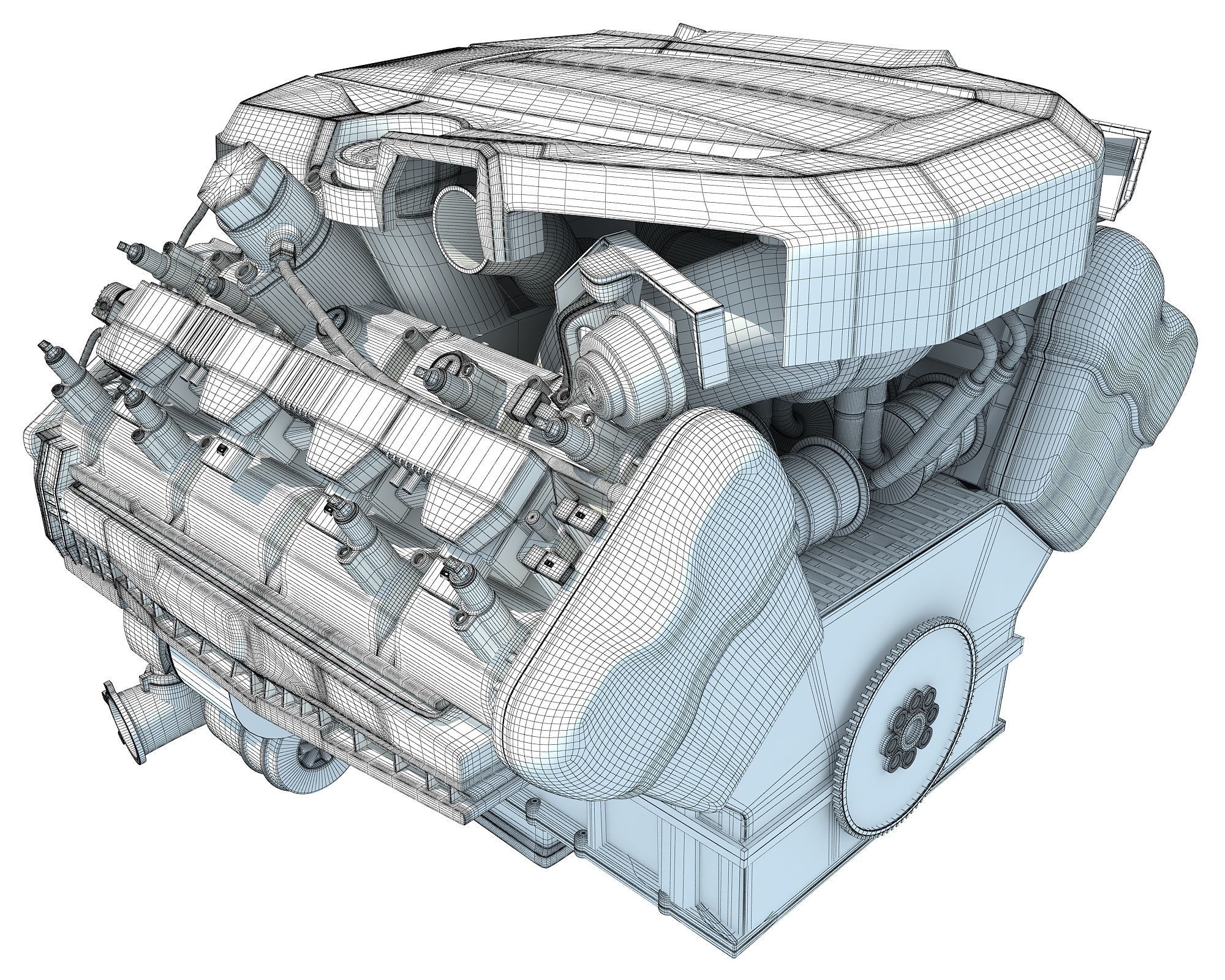 V8 Car Engine 3D Model 3D model_14