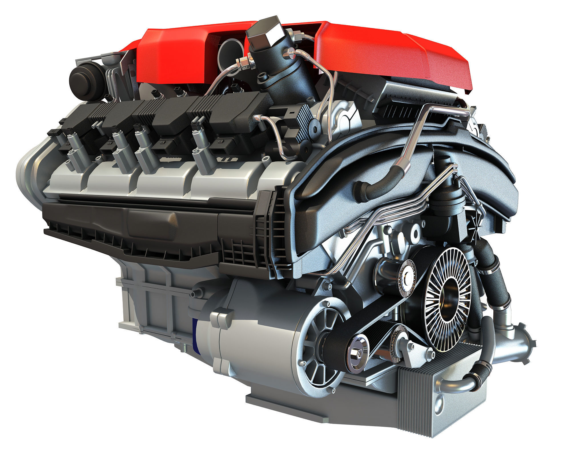 V8 Car Engine 3D Model 3D model_3