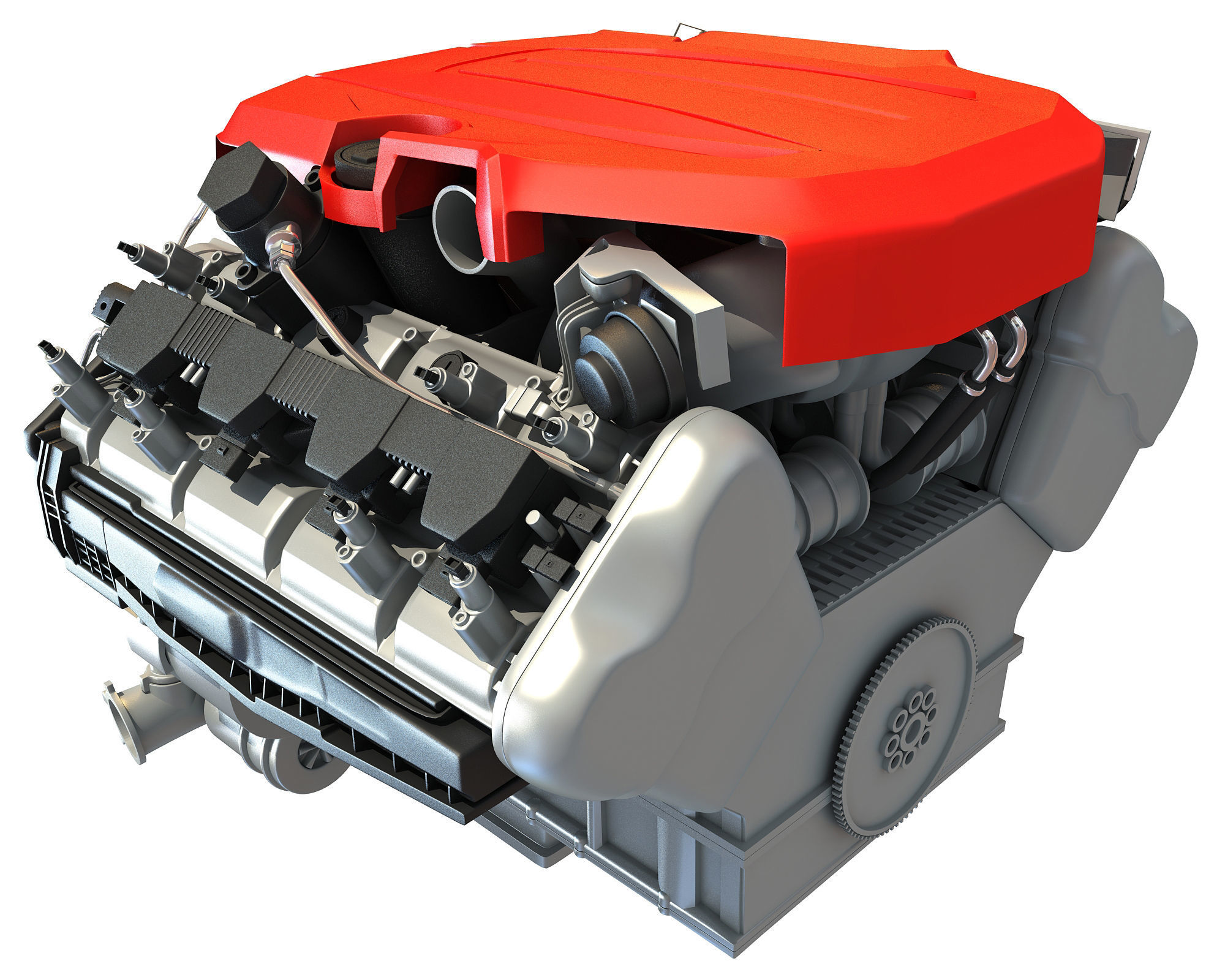 V8 Car Engine 3D Model 3D model_7