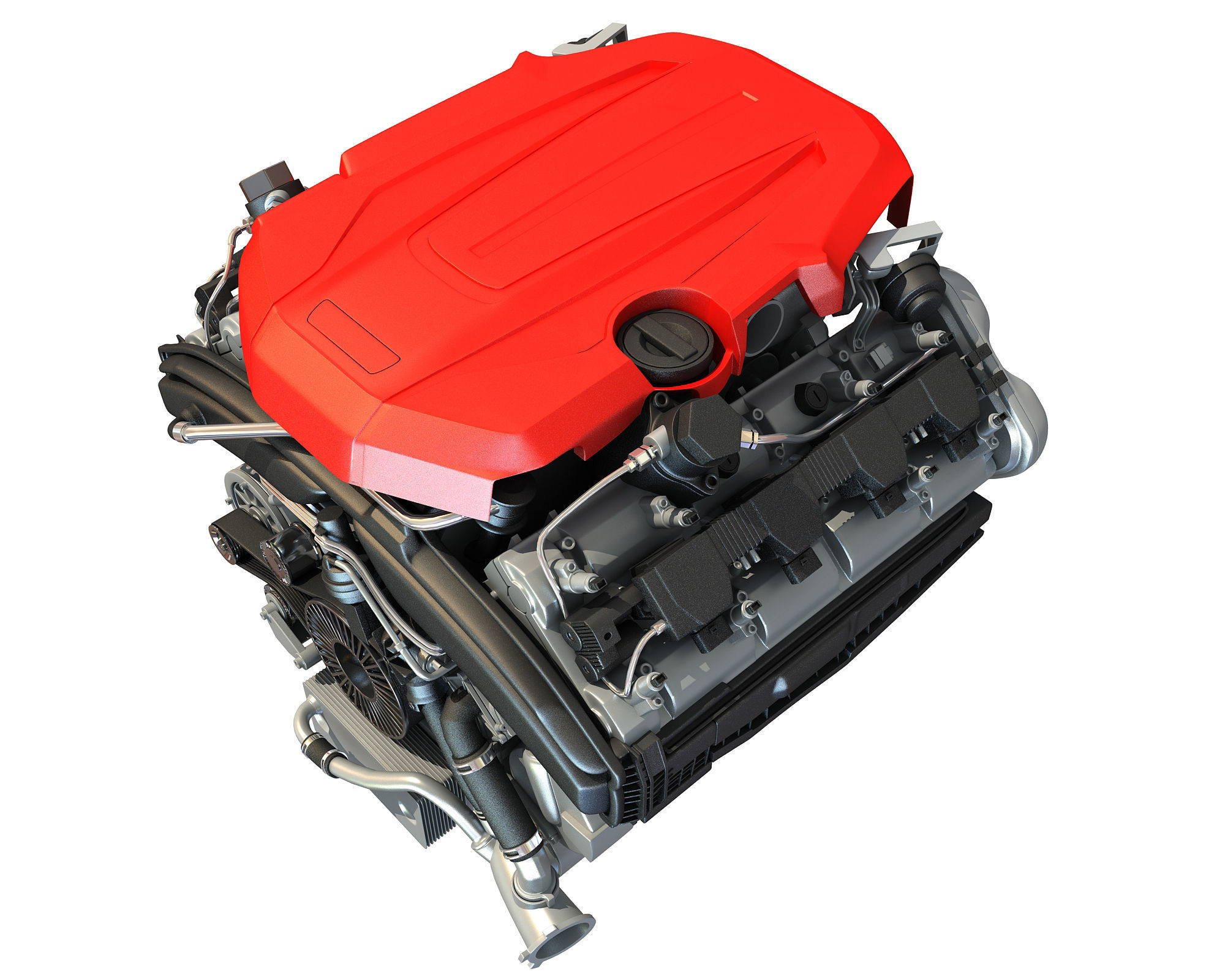 V8 Car Engine 3D Model 3D model_5