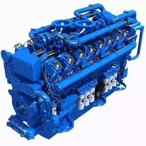 Blue V12 Diesel Engine 3D model