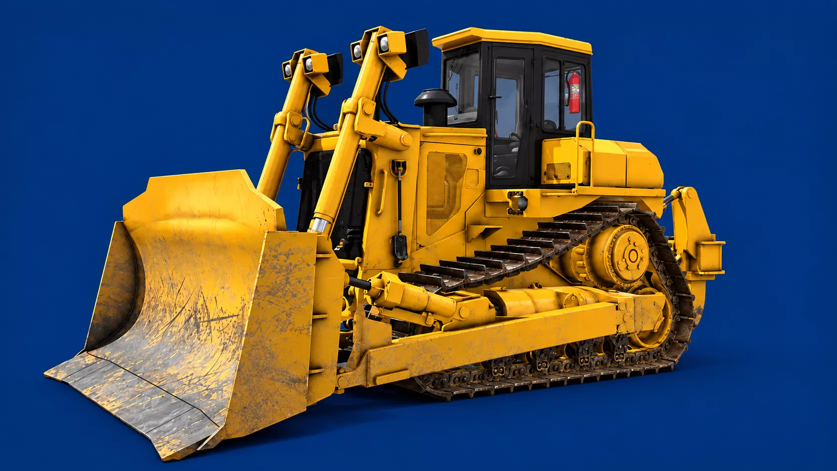 Bulldozer Rigged Animated Low-poly 3D model