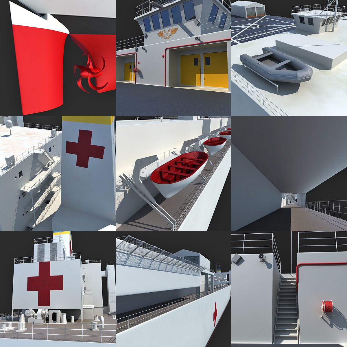USNS Mercy Hospital Ship T-AH-19 3D model_11