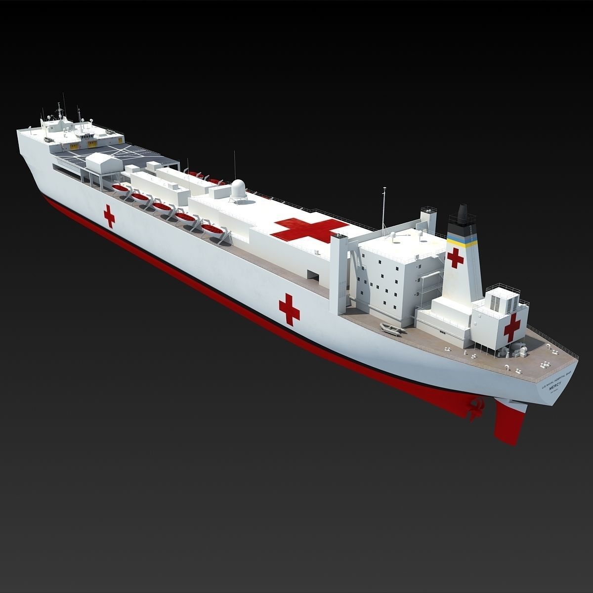 USNS Mercy Hospital Ship T-AH-19 3D model_3