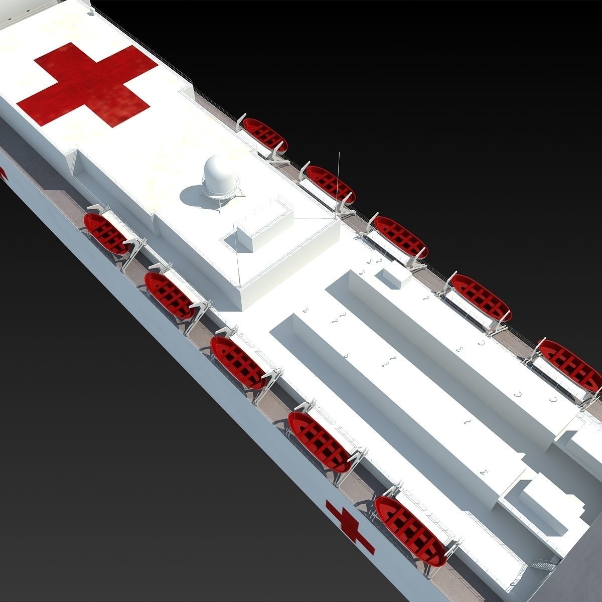 USNS Mercy Hospital Ship T-AH-19 3D model_9