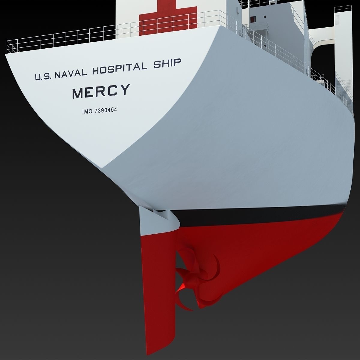 USNS Mercy Hospital Ship T-AH-19 3D model_8