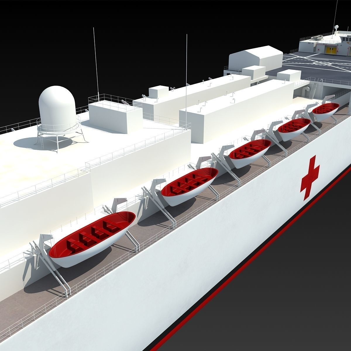 USNS Mercy Hospital Ship T-AH-19 3D model_14