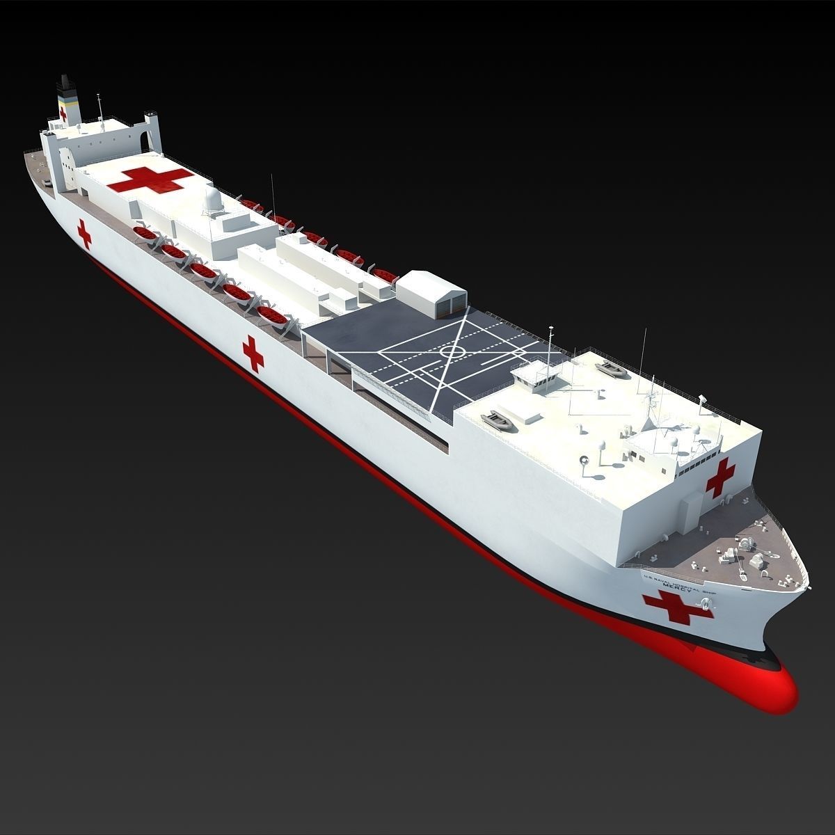USNS Mercy Hospital Ship T-AH-19 3D model_1