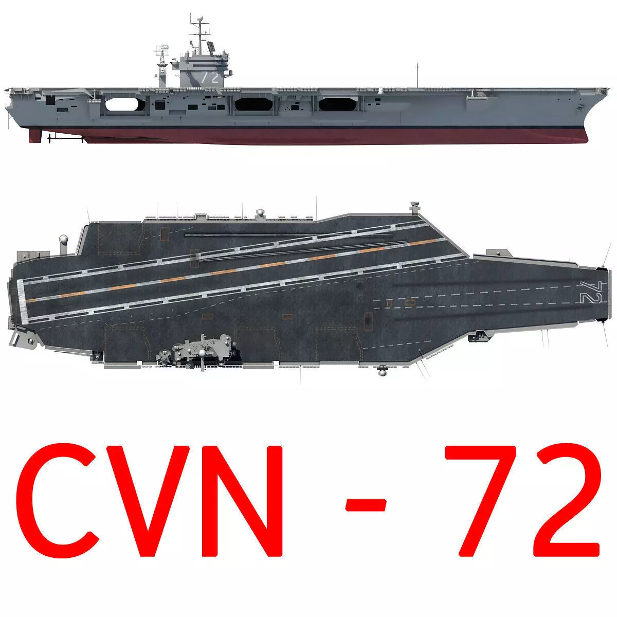 USS Abraham Lincoln Aircraft Carrier CVN-72 3D model_0