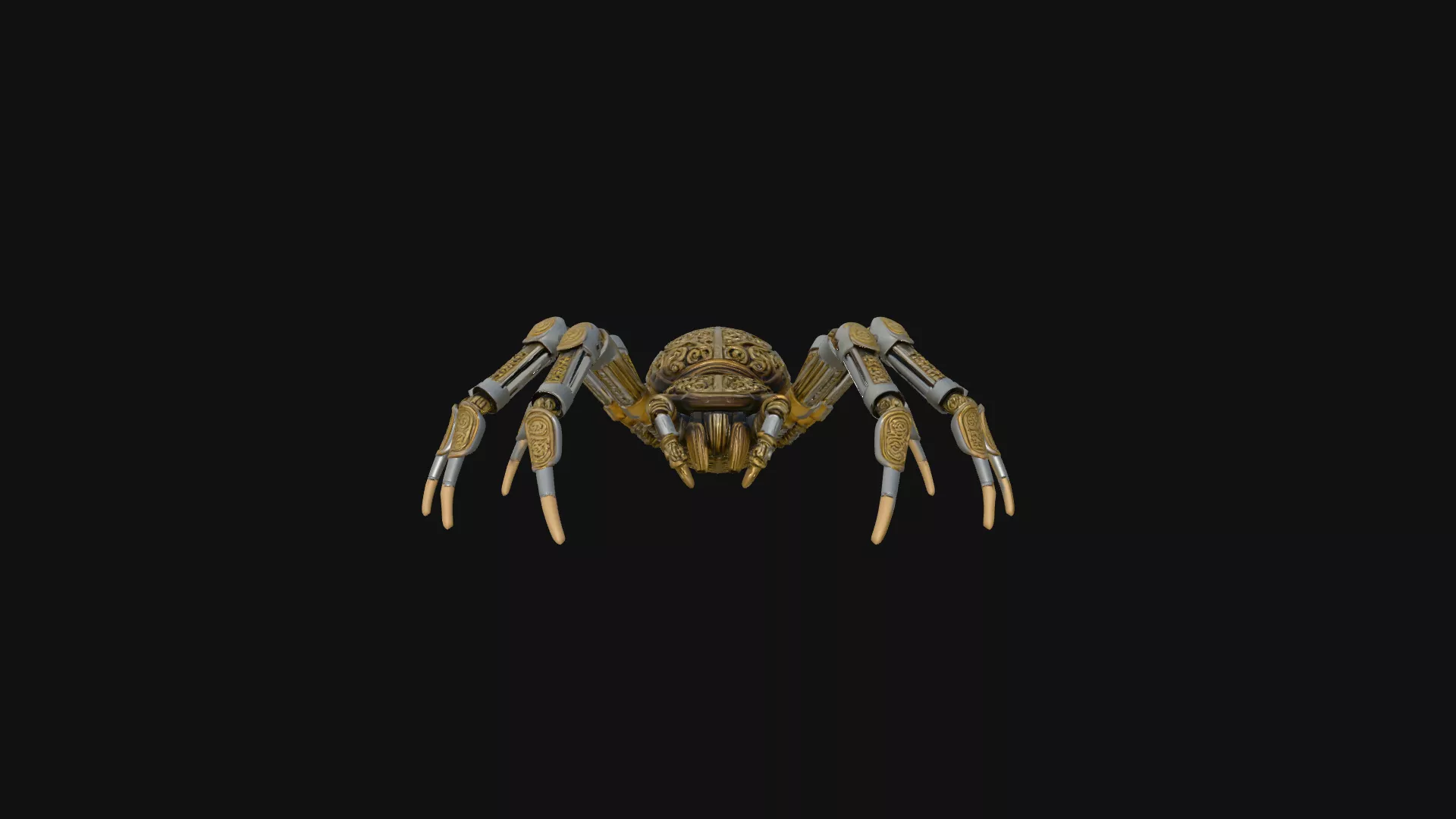 Ornate Clockwork Spider Statue Design 3 - 3D Print Model 3D print model