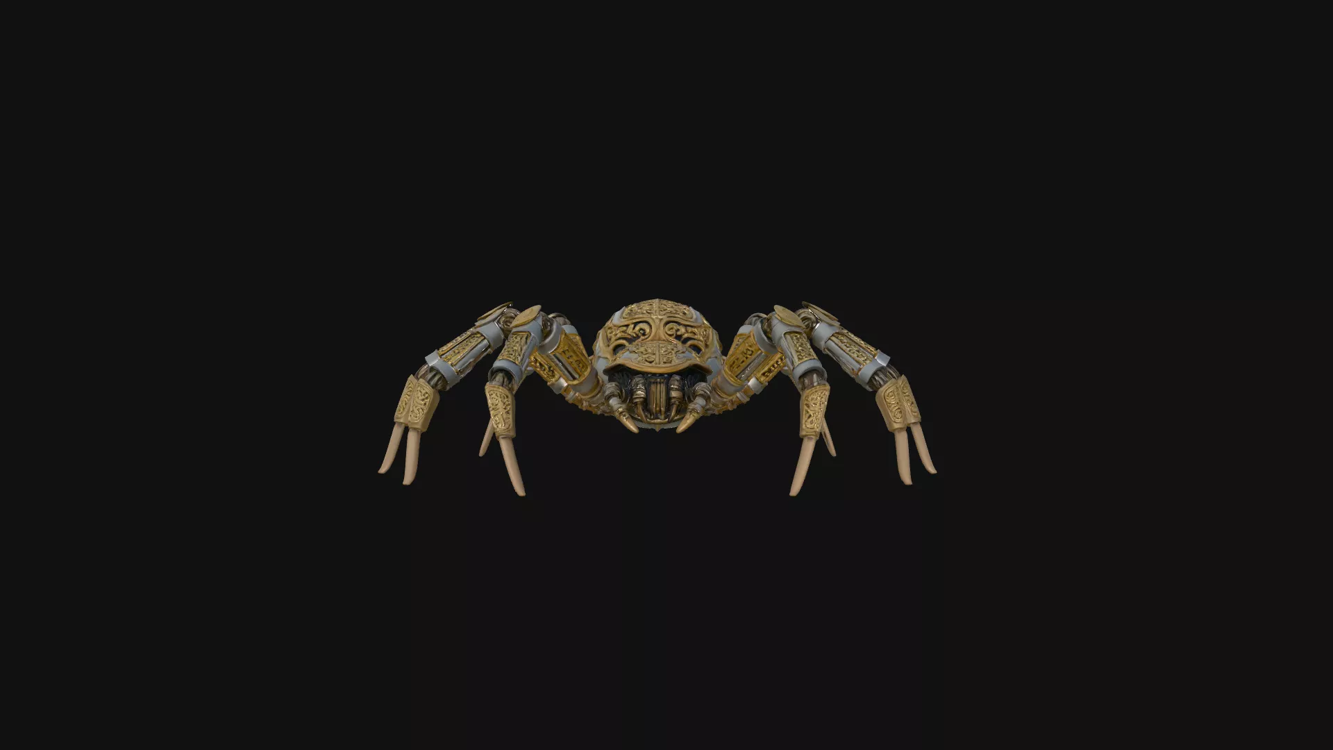 Ornate Clockwork Spider Statue Design 4 - 3D Print Model 3D print model