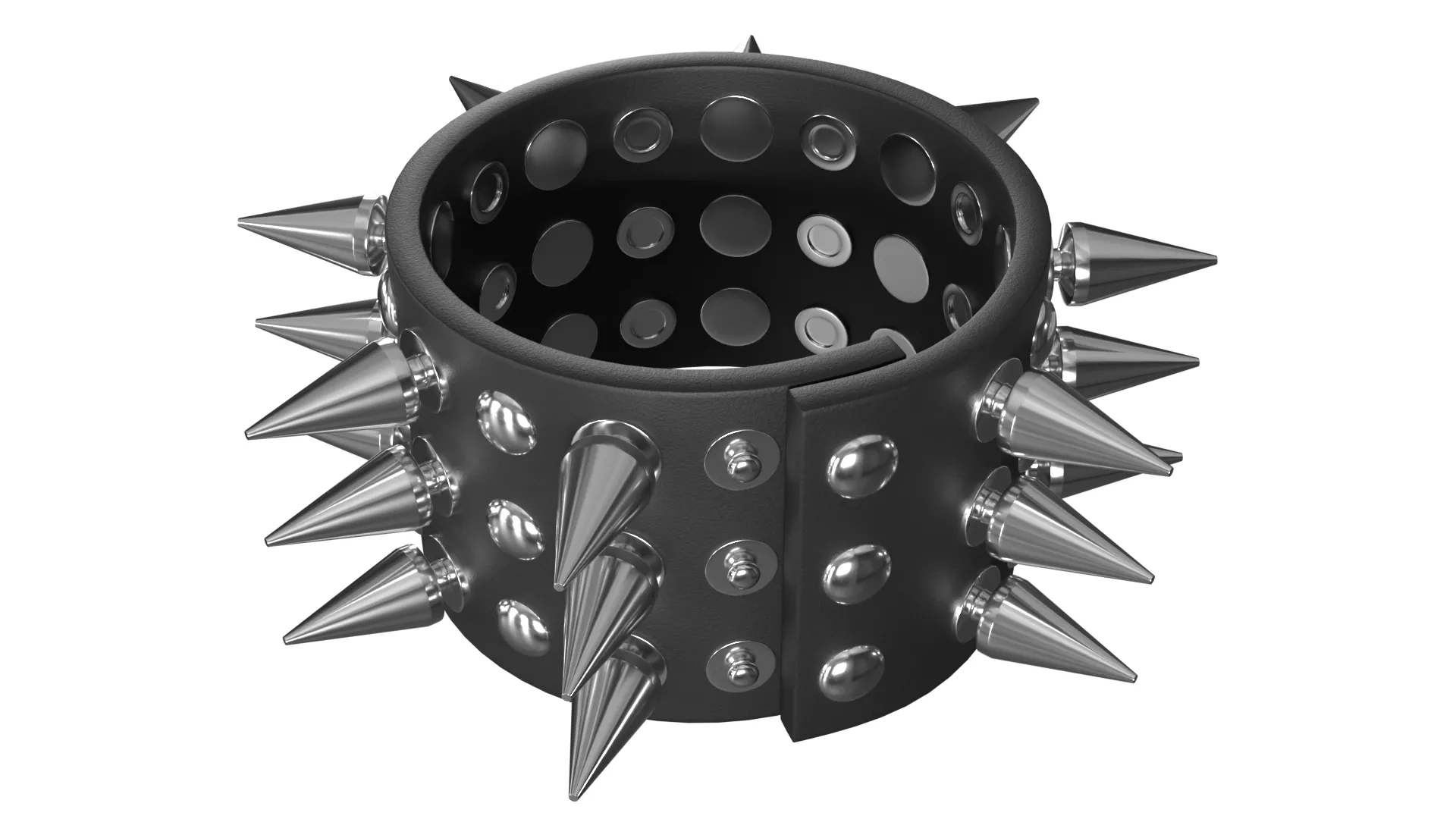 Spike Punk Bracelet PBR 8 Low-poly 3D model