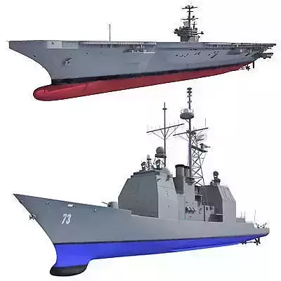 Set of 2 Navy ships 3D model