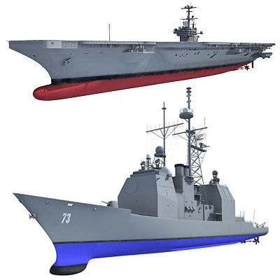 Set of 2 Navy ships