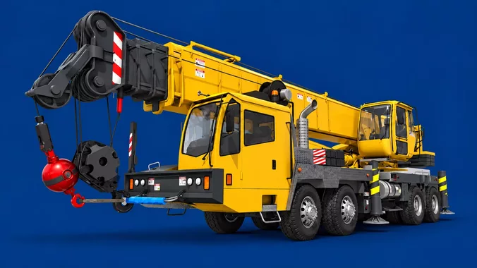 Crane Truck  rigged animated 