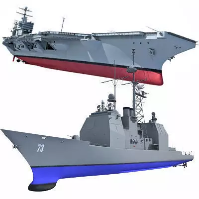 Set of 2 US Navy Ships  3D model_0