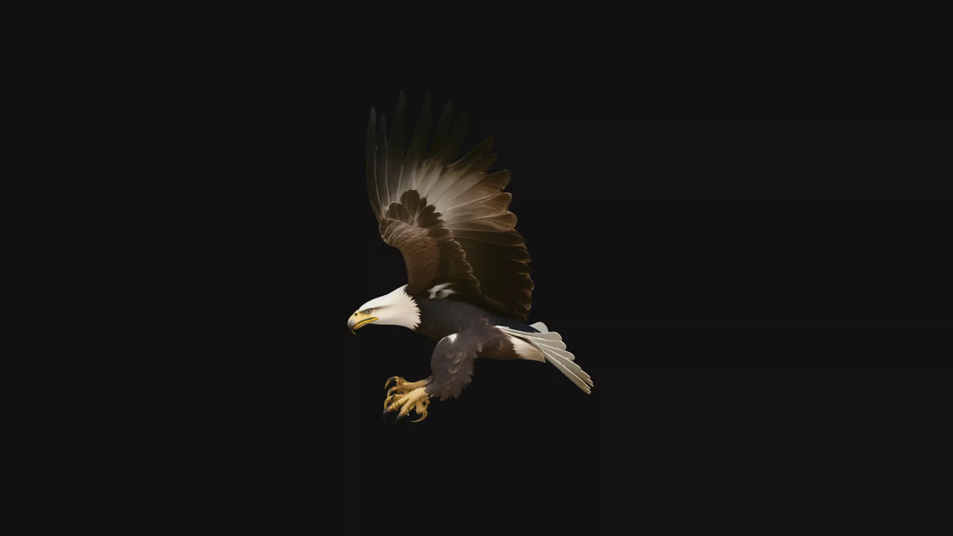 Bald Eagle in Flight Statue Design 2 - 3D Print Model 3D print model