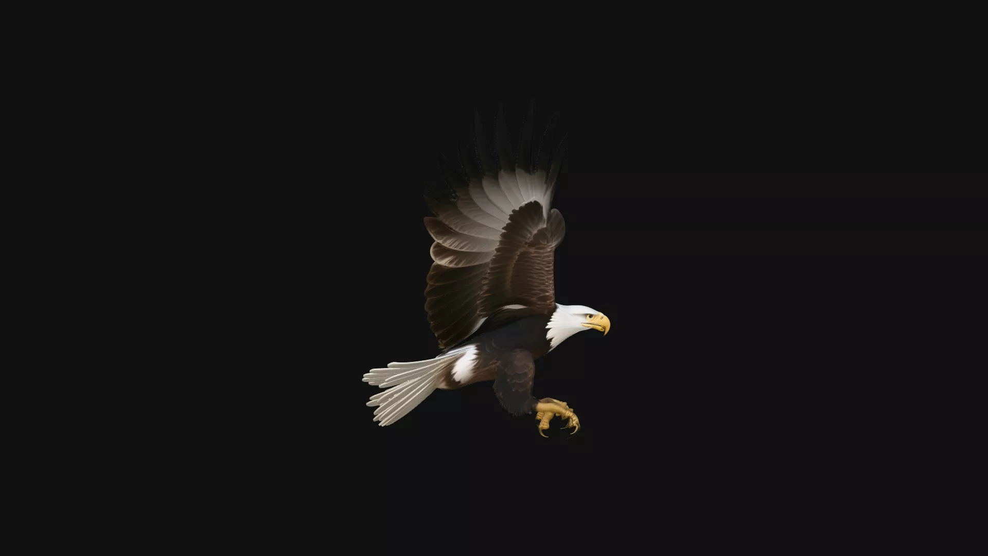 Bald Eagle in Flight Statue Design 3 - 3D Print Model 3D print model