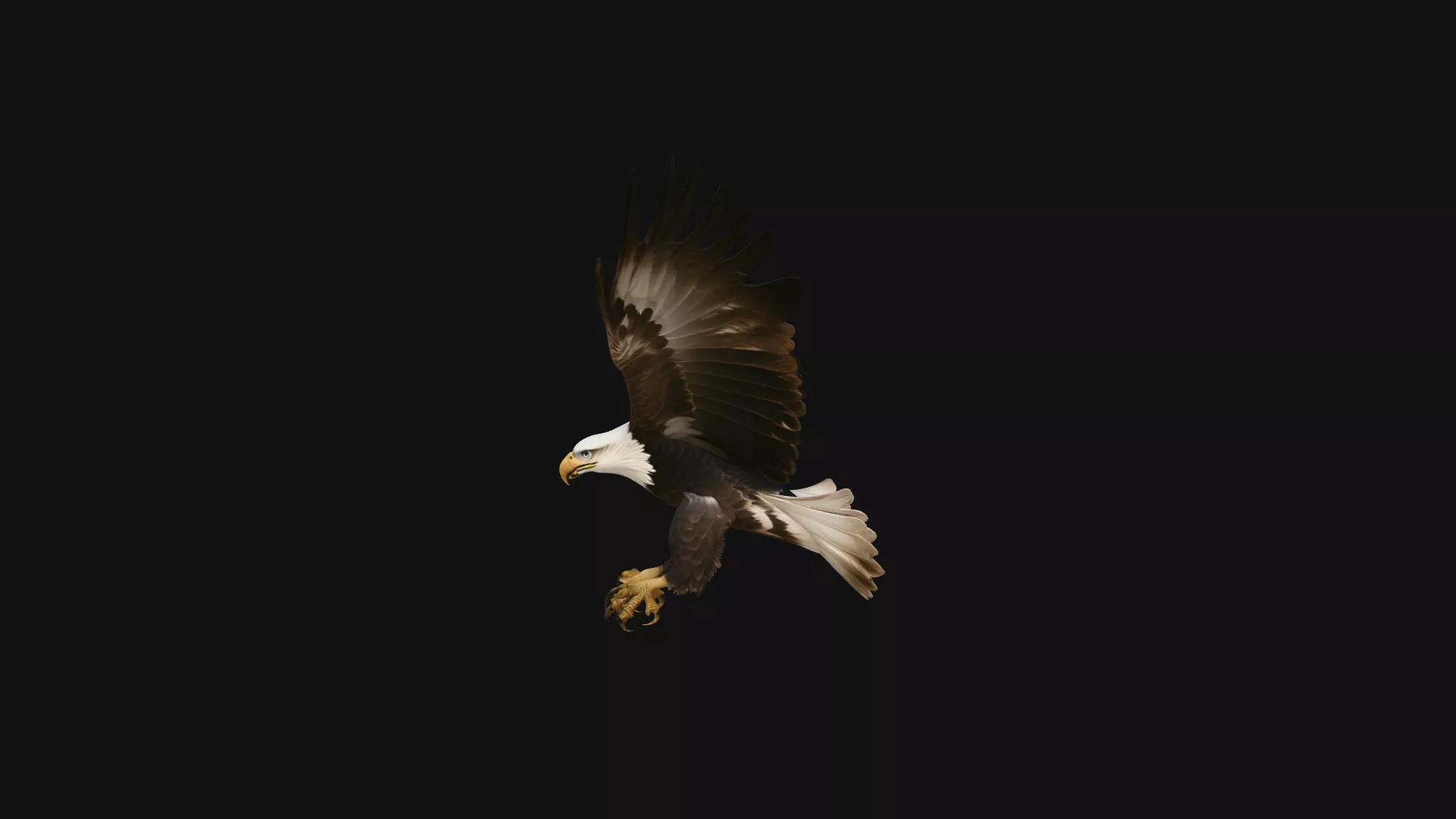 Bald Eagle in Flight Statue Design 4 - 3D Print Model 3D print model