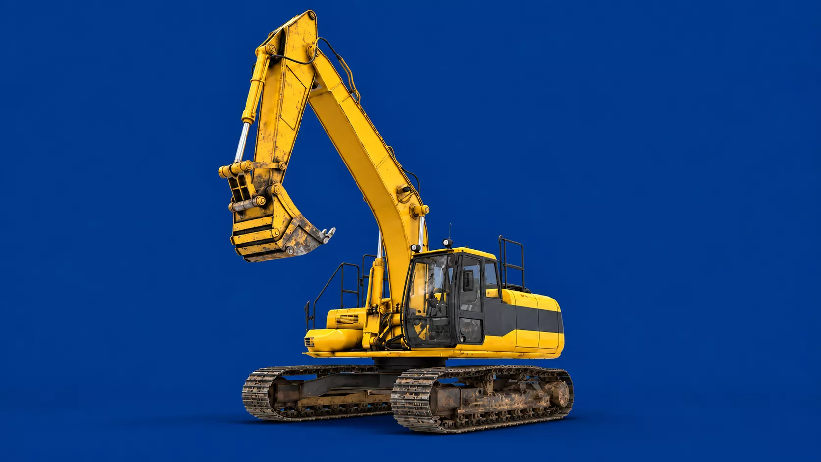 Excavator rigged animated Low-poly 3D model