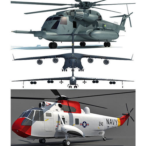 Set of 4 Military Aircrafts 3D model