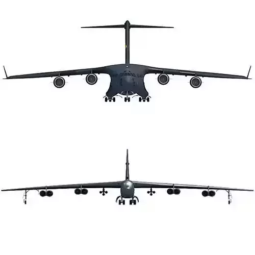 Set of 2 Military Aircrafts 3D model