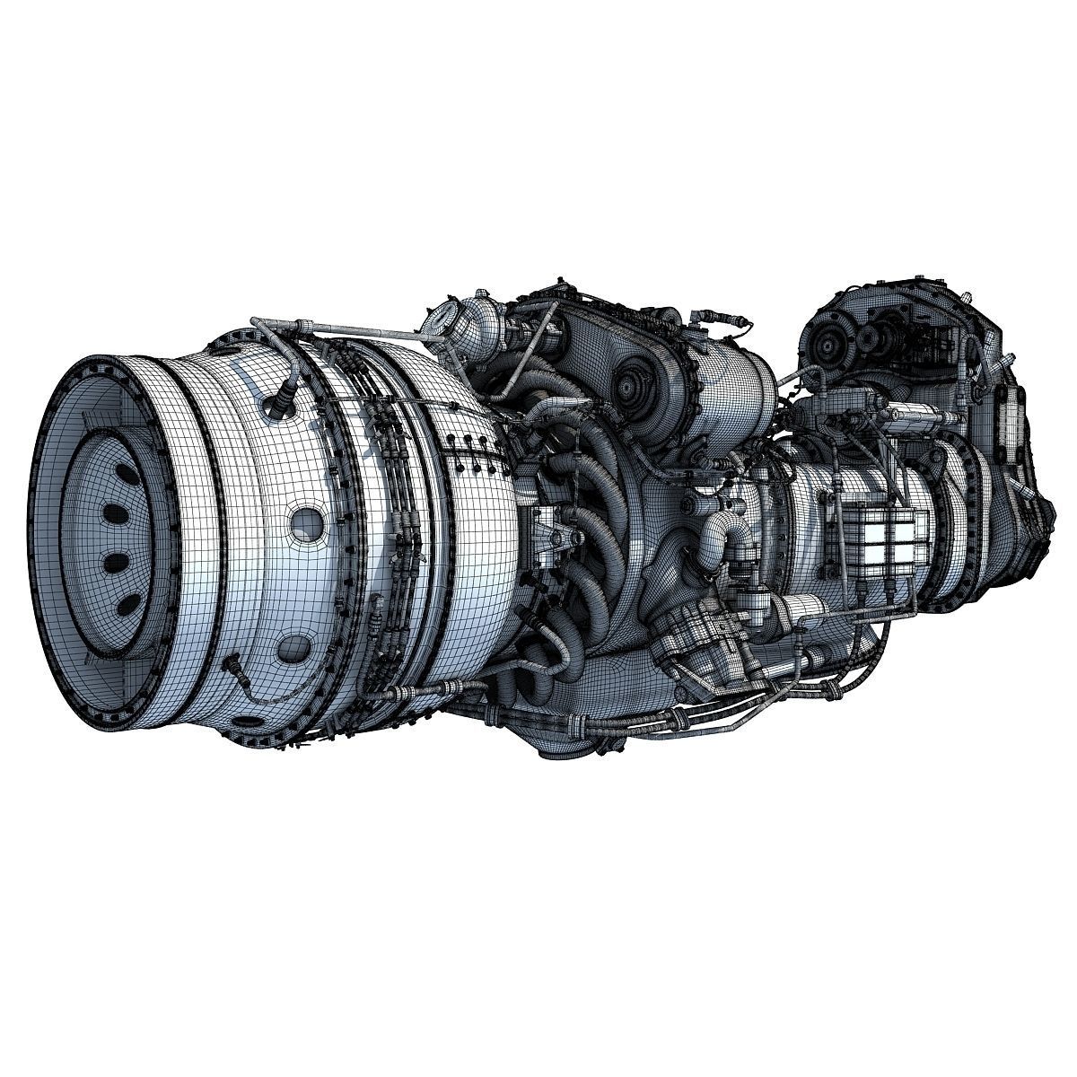 Turboprop Engine Pratt and Whitney Canada PW100 3D model_18