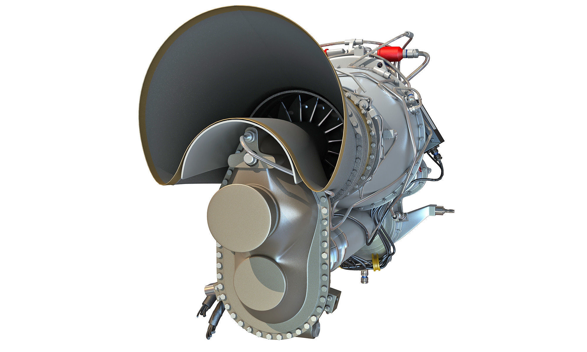 Turbomeca Arriel 2 Turboshaft Helicopter Engine 3D model_5