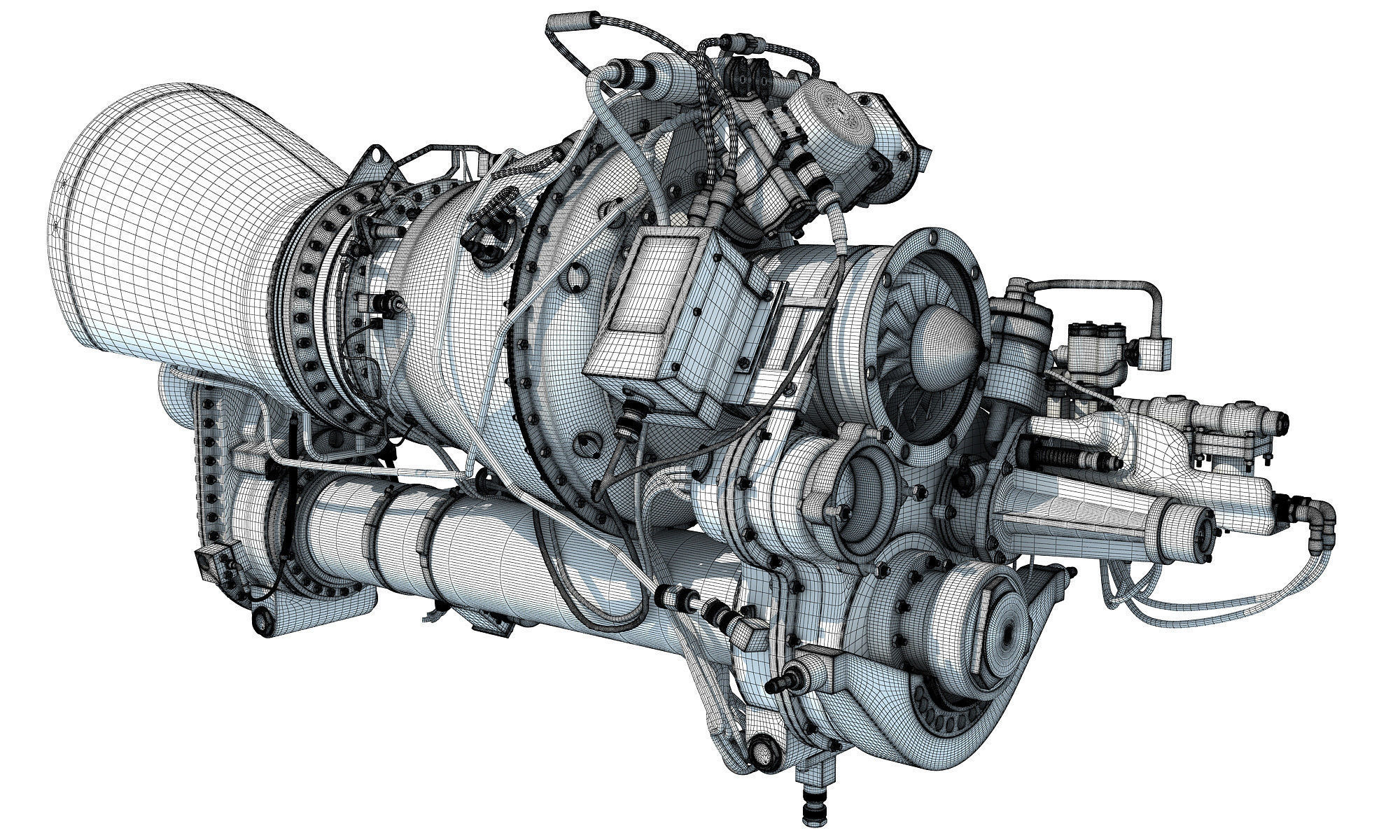 Turbomeca Arriel 2 Turboshaft Helicopter Engine 3D model_18