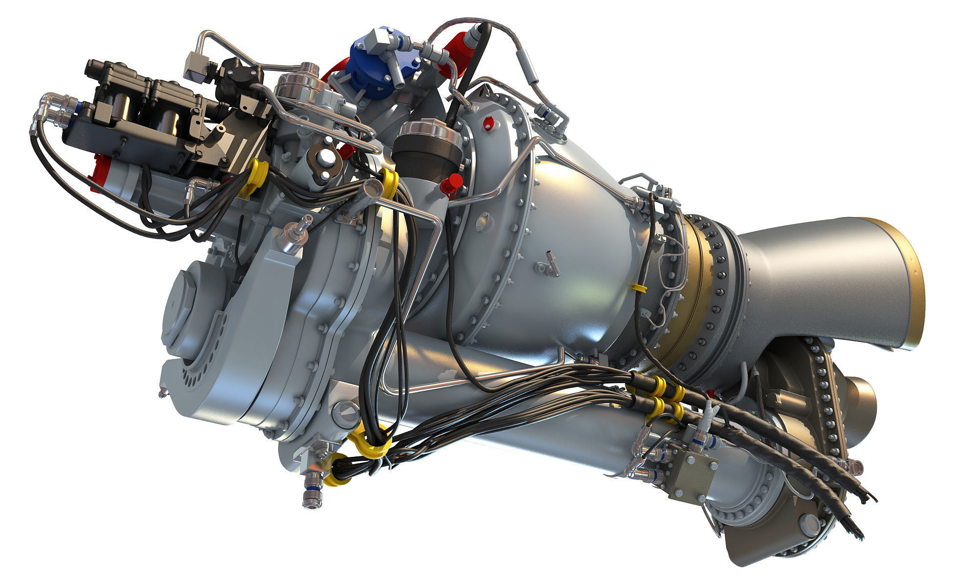 Turbomeca Arriel 2 Turboshaft Helicopter Engine 3D model_12