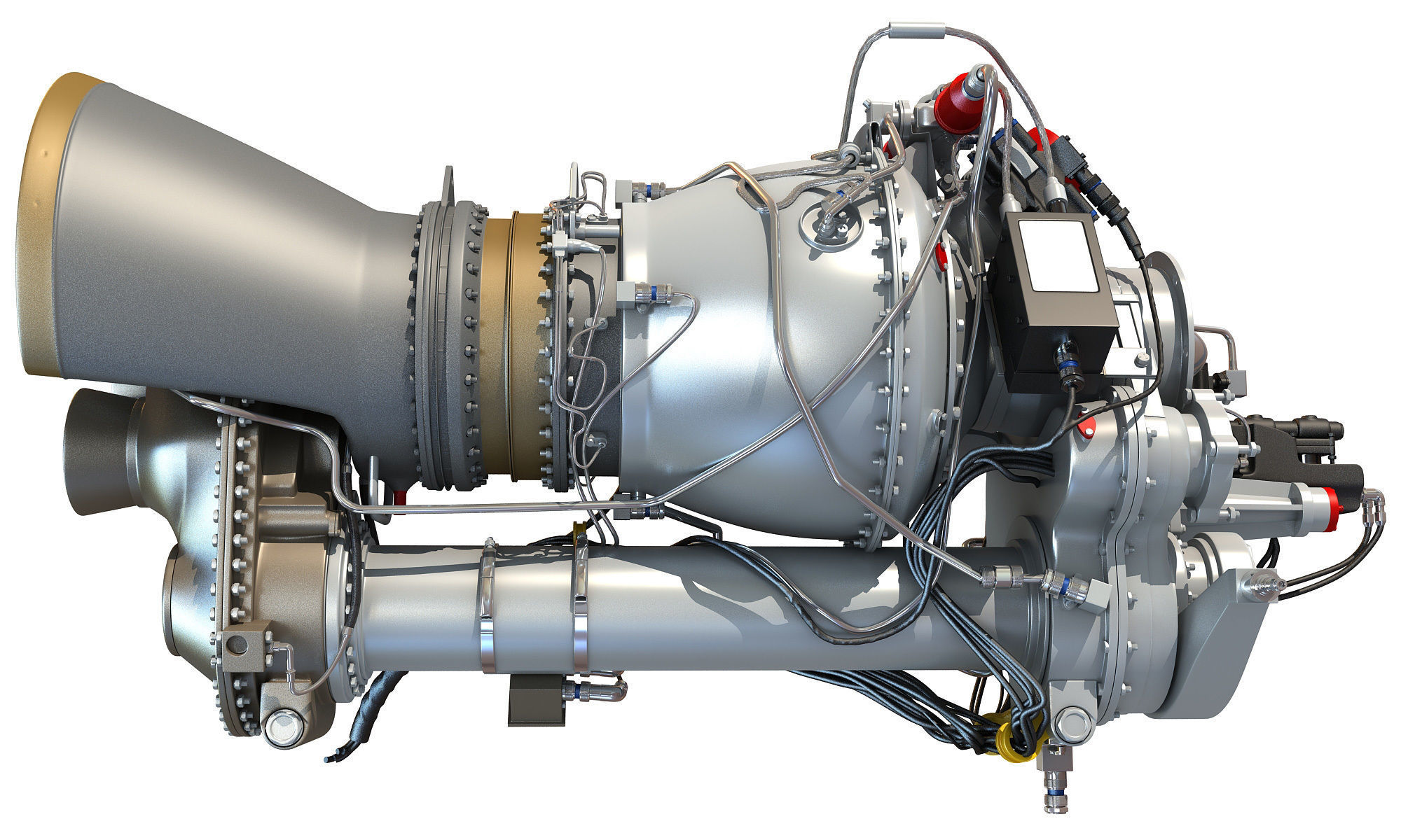 Turbomeca Arriel 2 Turboshaft Helicopter Engine 3D model_3