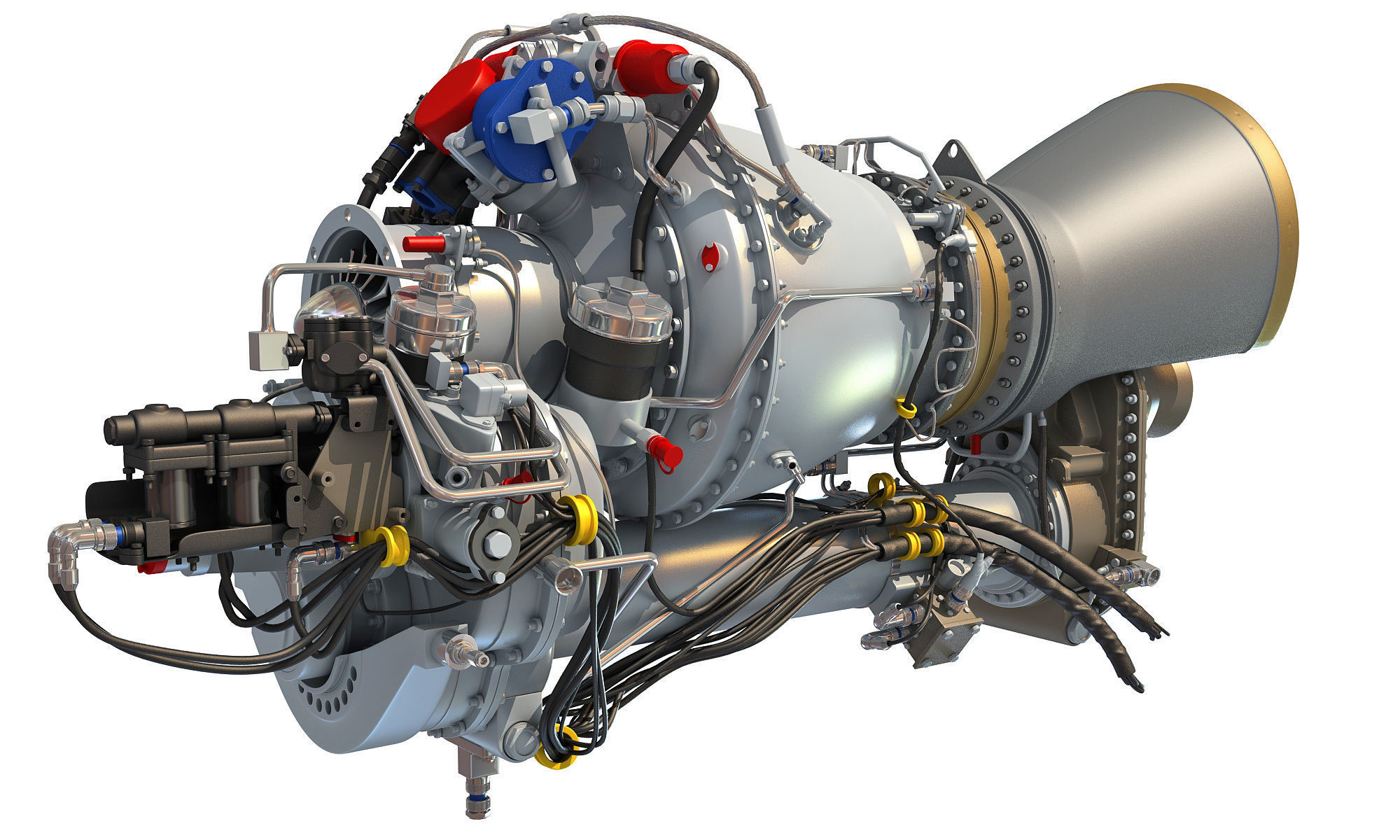 Turbomeca Arriel 2 Turboshaft Helicopter Engine 3D model_7