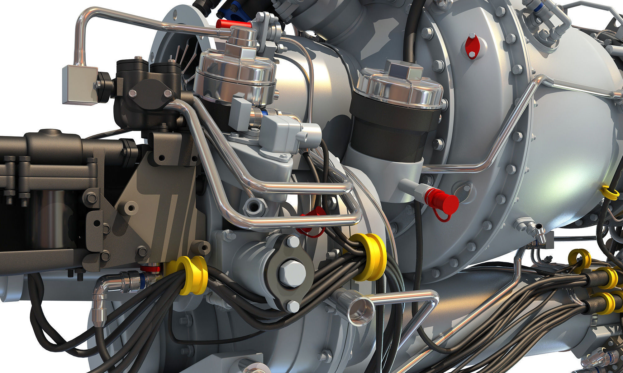 Turbomeca Arriel 2 Turboshaft Helicopter Engine 3D model_15