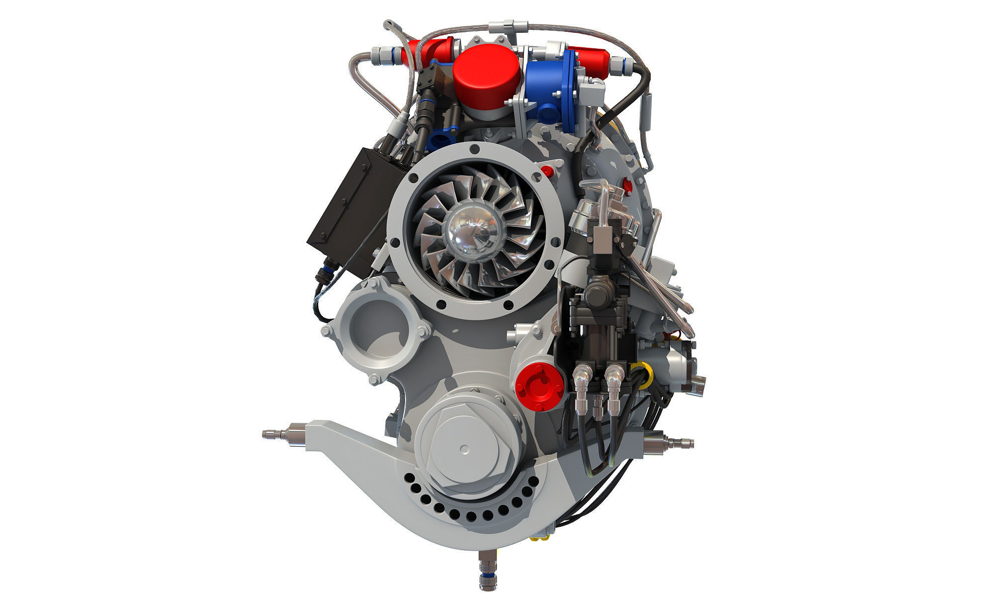 Turbomeca Arriel 2 Turboshaft Helicopter Engine 3D model_9