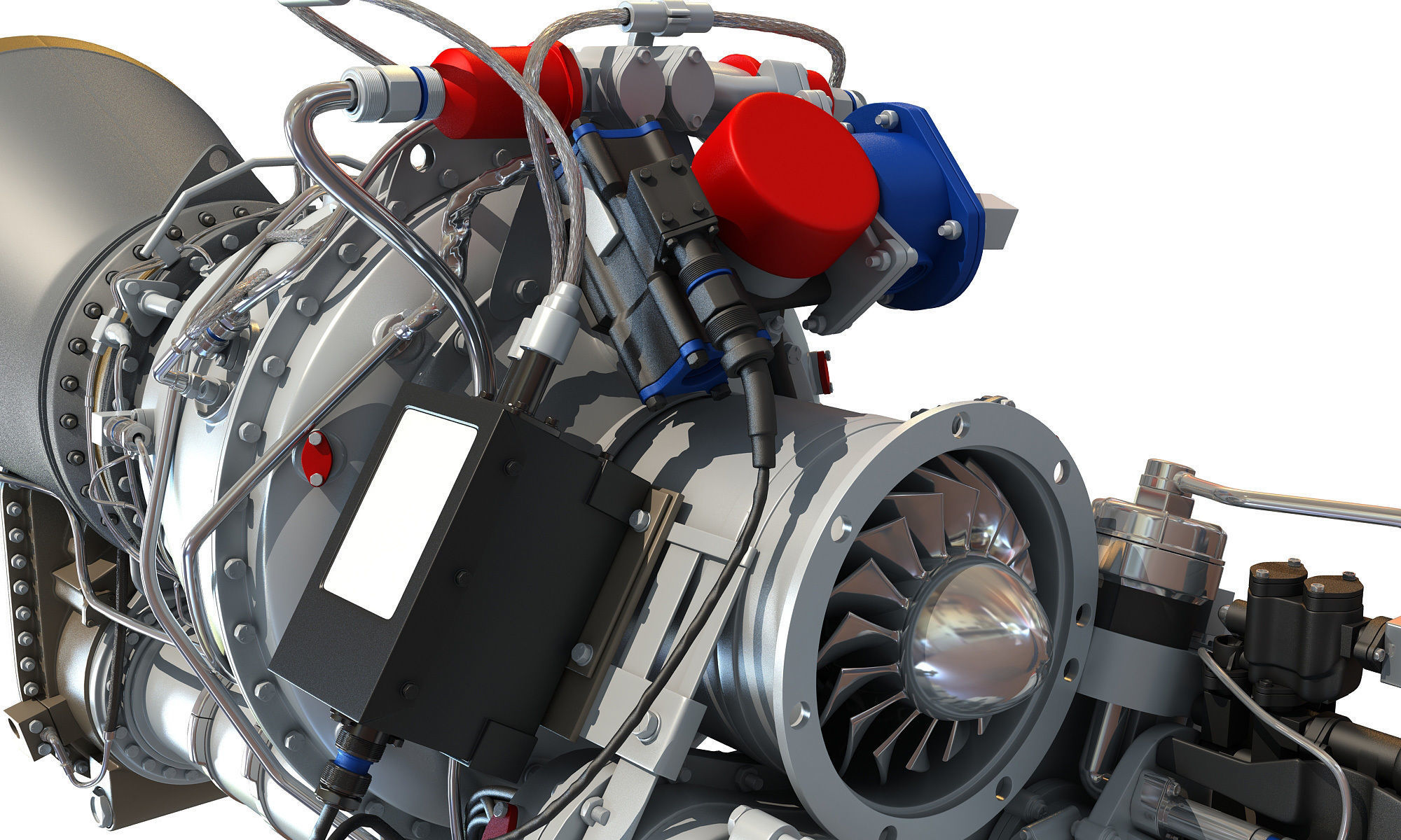 Turbomeca Arriel 2 Turboshaft Helicopter Engine 3D model_16