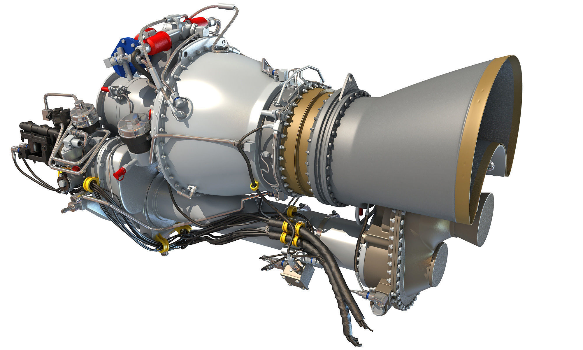 Turbomeca Arriel 2 Turboshaft Helicopter Engine 3D model_13