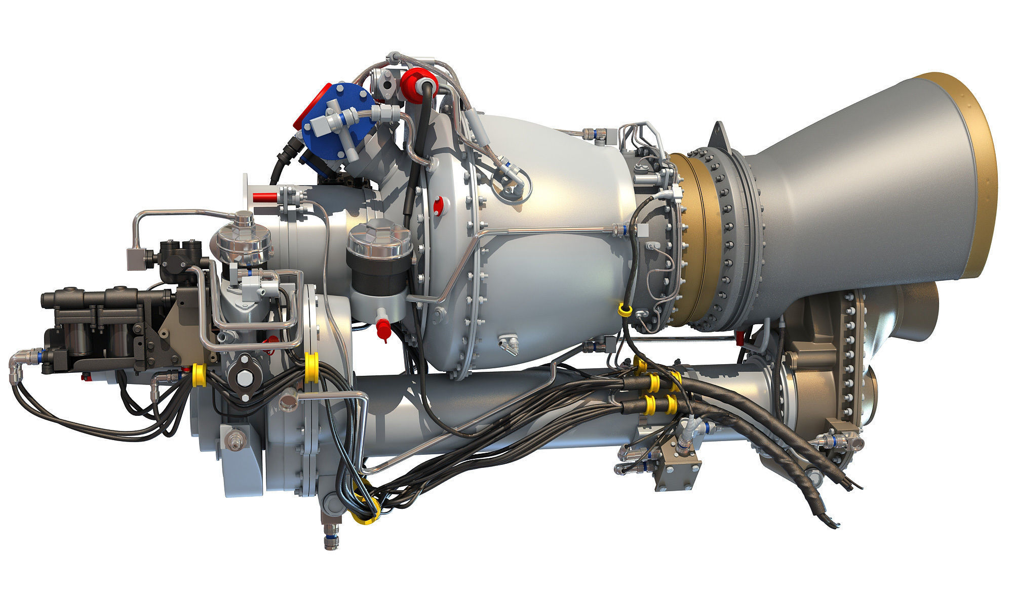 Turbomeca Arriel 2 Turboshaft Helicopter Engine 3D model_2
