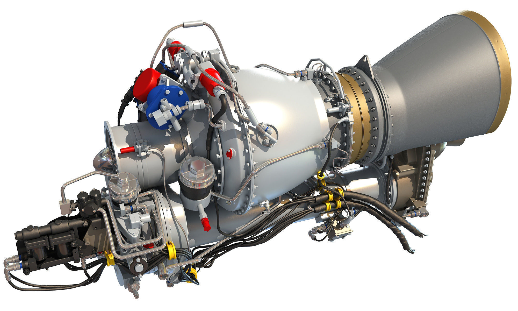 Turbomeca Arriel 2 Turboshaft Helicopter Engine 3D model_6