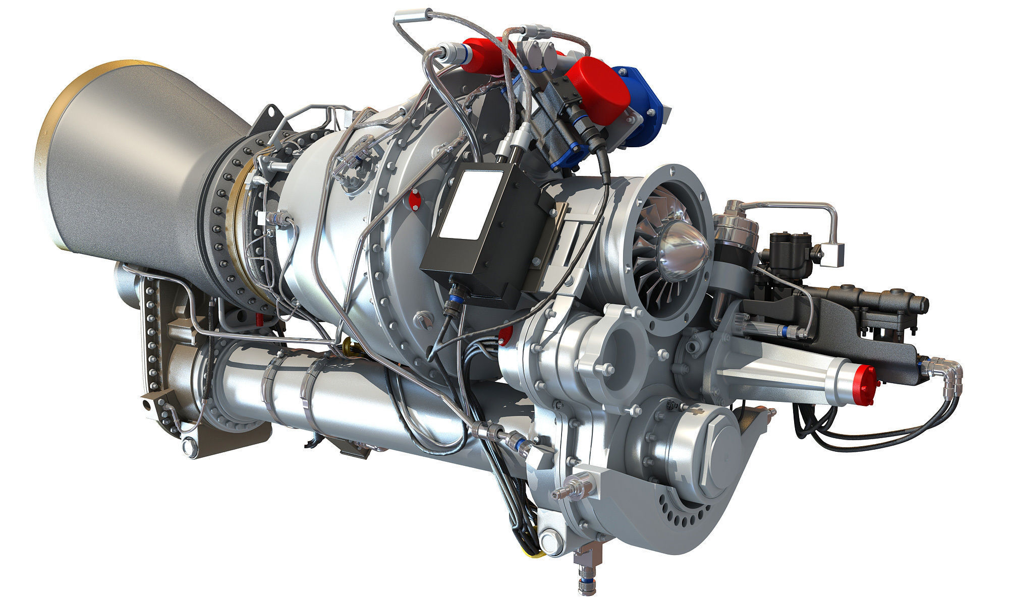Turbomeca Arriel 2 Turboshaft Helicopter Engine 3D model_10