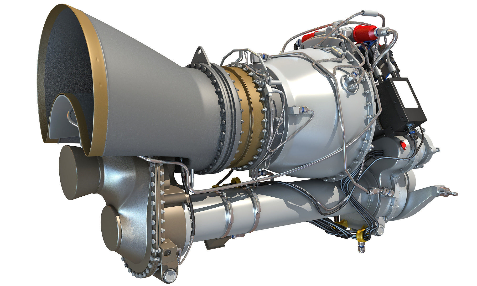 Turbomeca Arriel 2 Turboshaft Helicopter Engine 3D model_14