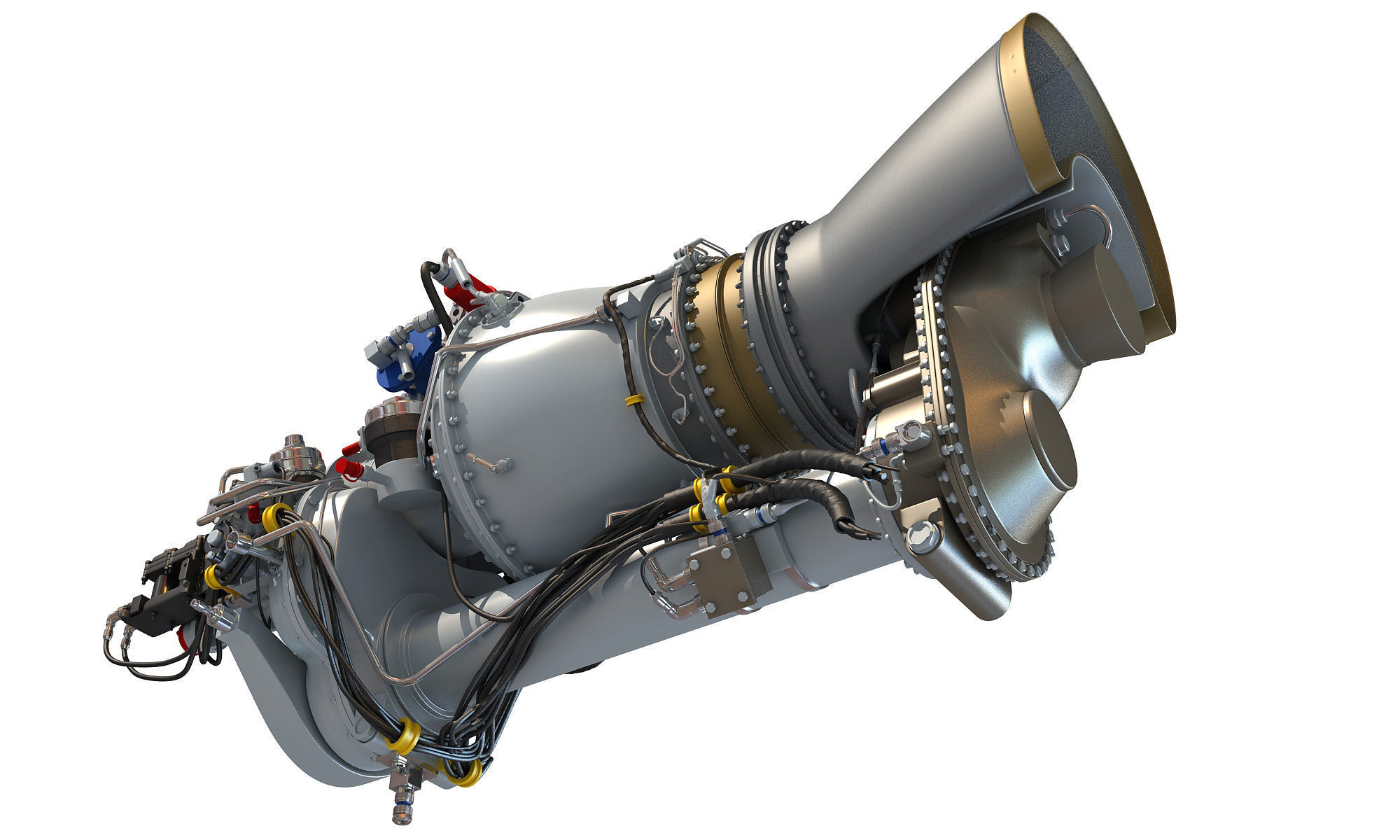 Turbomeca Arriel 2 Turboshaft Helicopter Engine 3D model_4