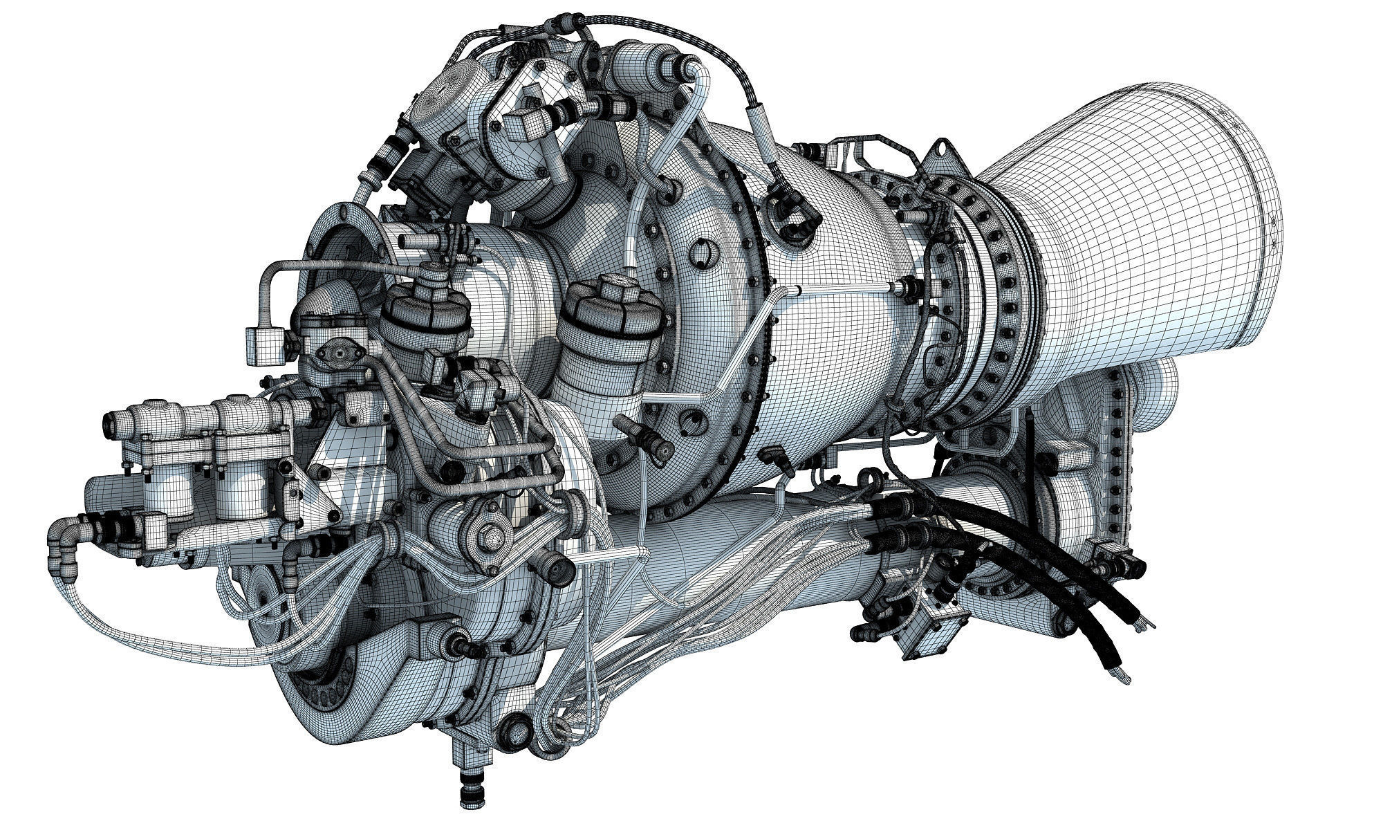 Turbomeca Arriel 2 Turboshaft Helicopter Engine 3D model_17
