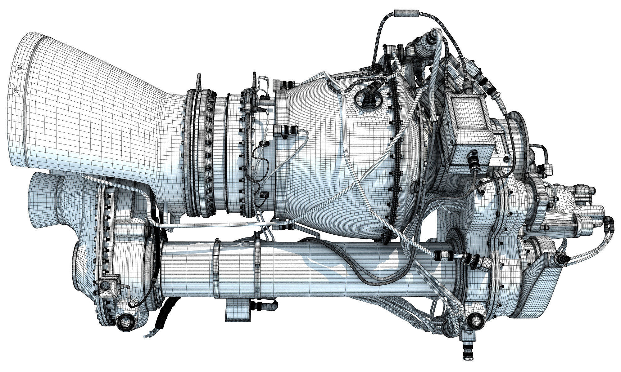 Turbomeca Arriel 2 Turboshaft Helicopter Engine 3D model_20