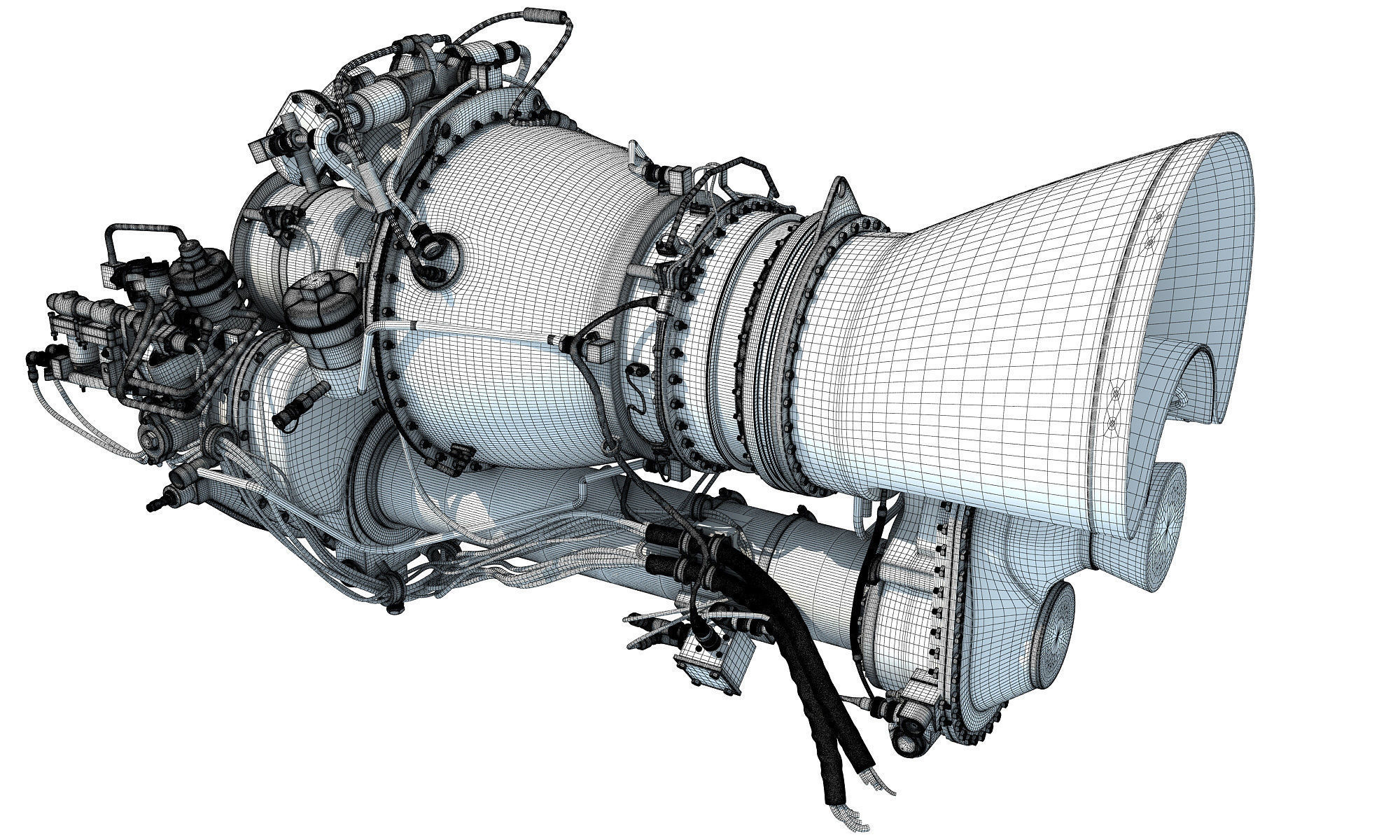 Turbomeca Arriel 2 Turboshaft Helicopter Engine 3D model_19
