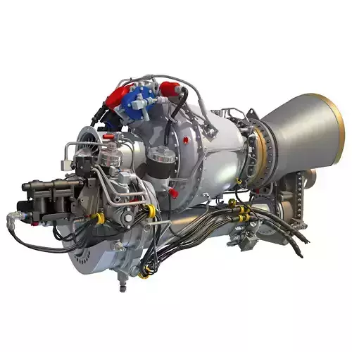 Turbomeca Arriel 2 Turboshaft Helicopter Engine 3D model
